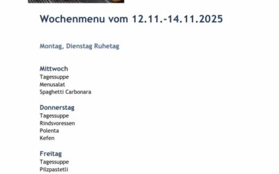 Wochenmenu vom 12.11. bis zum 14.11.2025