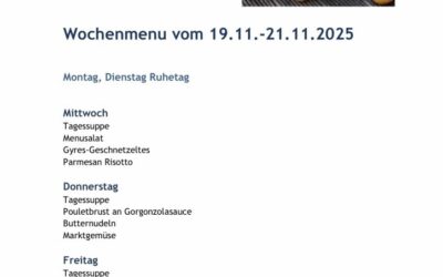 Wochenmenu vom 19.11. bis zum 21.11.2025