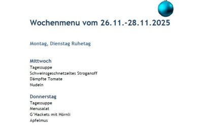 Wochenmenu vom 26.11.-28.11.2025