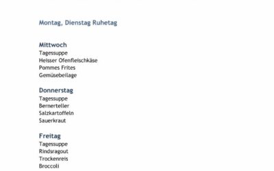 Wochenmenu vom 10.12. bis zum 12.12.2025