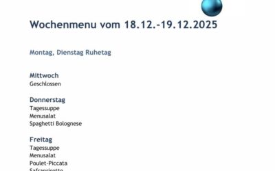 Unsere Menus für den 18. und 19.12.2025