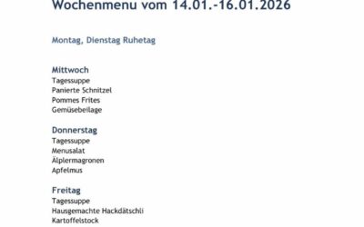 Unsere Menüs für die Woche vom 14.01. bis zum 16.01.2026