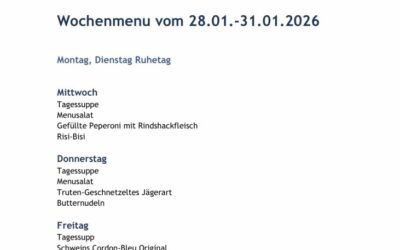 Wochenmenu vom 28.01. bis zum 31.01.2027