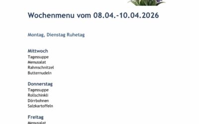 Wochenmenu vom 08.04. bis zum 10.04.2026
