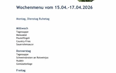 Wochenmenu vom 15.04. bis zum 17.04.2026