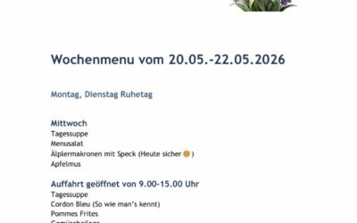 Wochenmenu vom 20.05. bis zum 22.05.2026