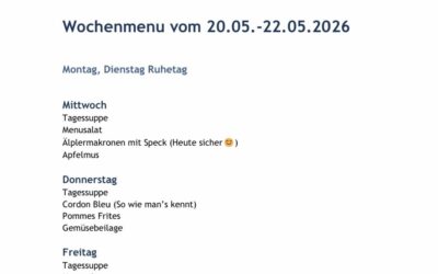 Korrigierte Version Menu vom 20.05. bis zum 22.05.2026