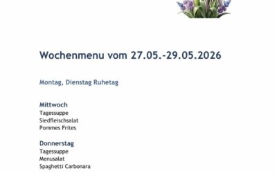 Wochenmenu vom 27.05. bis zum 29.05.26