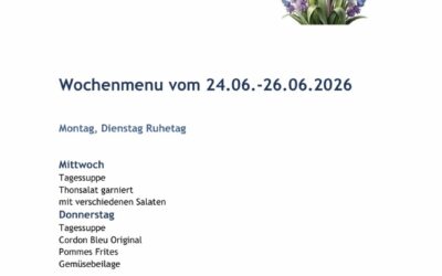 Wochenmenu vom 24.06. bis zum 26.06.2026