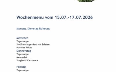 Wochenmenu vom 15.07. bis zum 17.07.2026